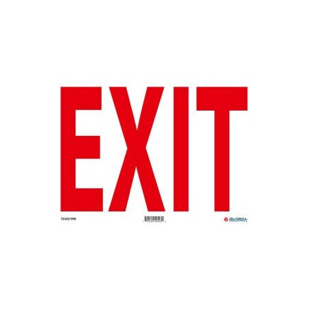 Nmc Exit Sign 14W x 10H Rigid Plastic GLOM24RB